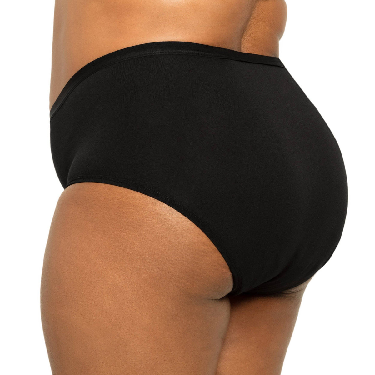 The High Waisted Period. in Organic Cotton. For Heavy Flows - Single Polybag Unit: Black / M