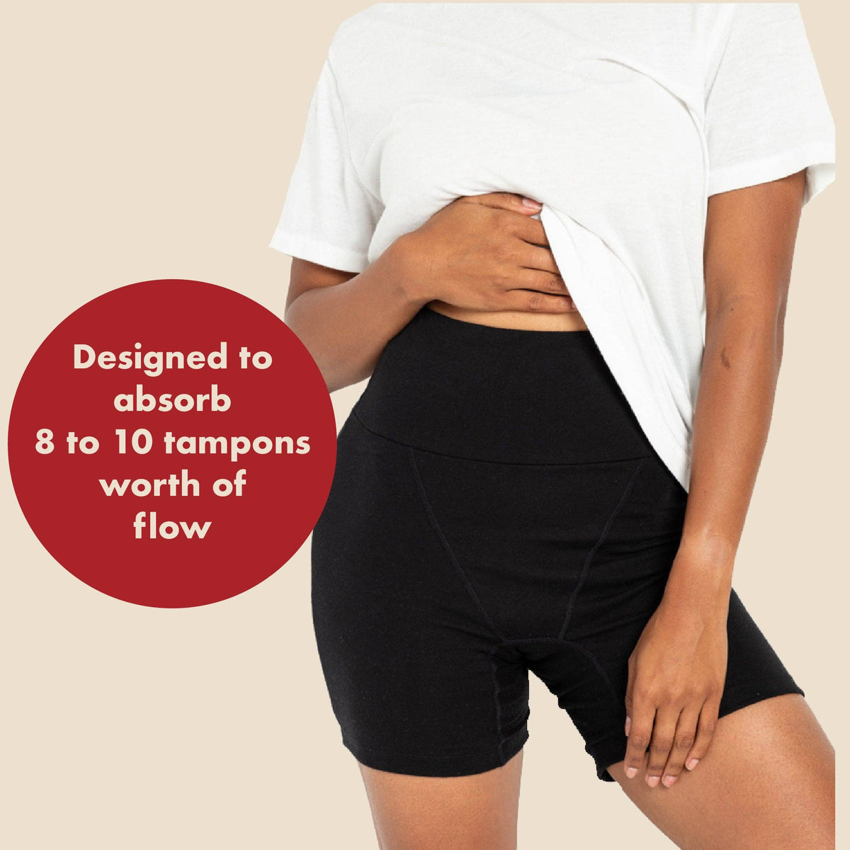 The Sleeper. Period. in Organic Cotton. For Heavy Flows - Single Polybag Unit: Black / 2X