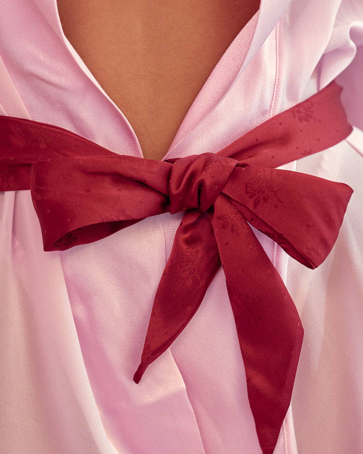 Be Mine Silk Robe In Pink: M-XL