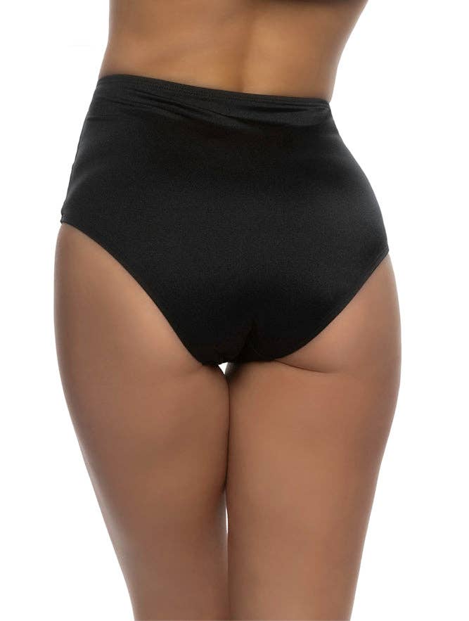 6627 - 1pc High Waist Booty Shorts: Black / S