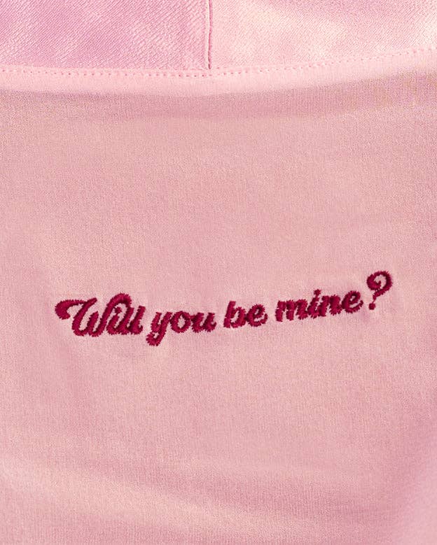 Be Mine Silk Robe In Pink: XL-3X