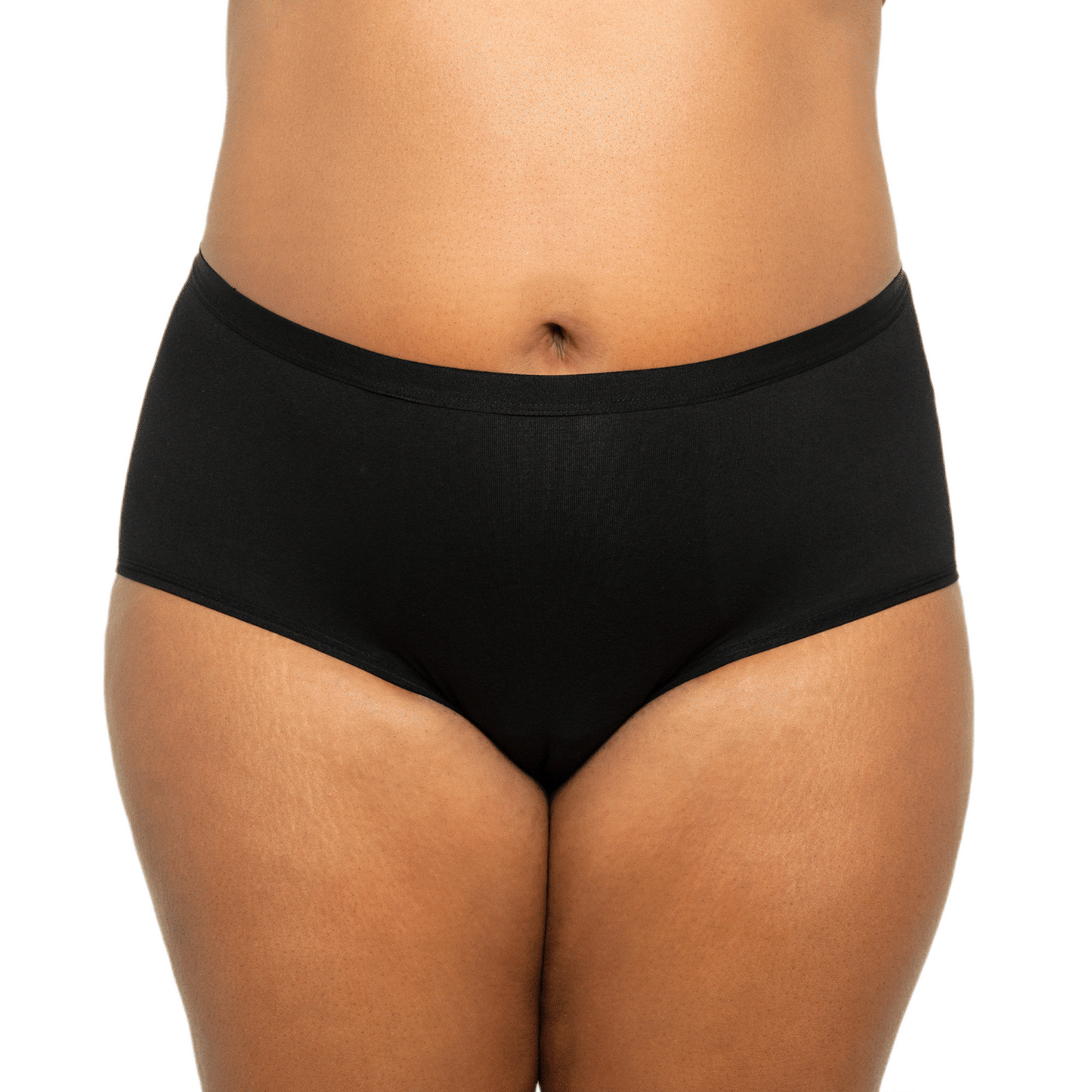 The High Waisted Period. in Organic Cotton. For Heavy Flows - Single Polybag Unit: Black / XS