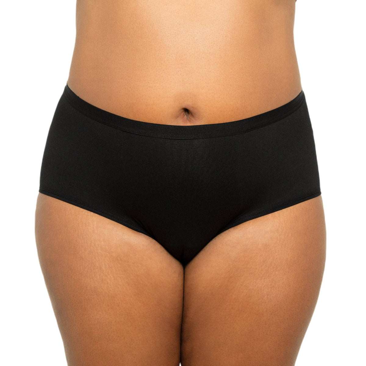 The High Waisted Period. in Organic Cotton. For Heavy Flows - Single Polybag Unit: Black / L