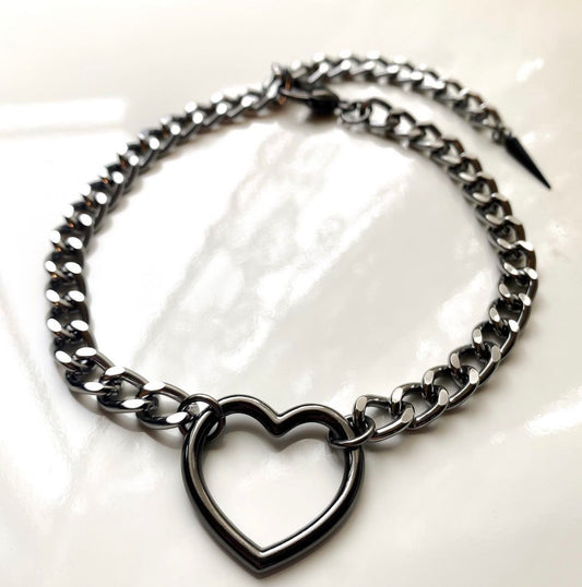 Black Heart Necklace By KxB